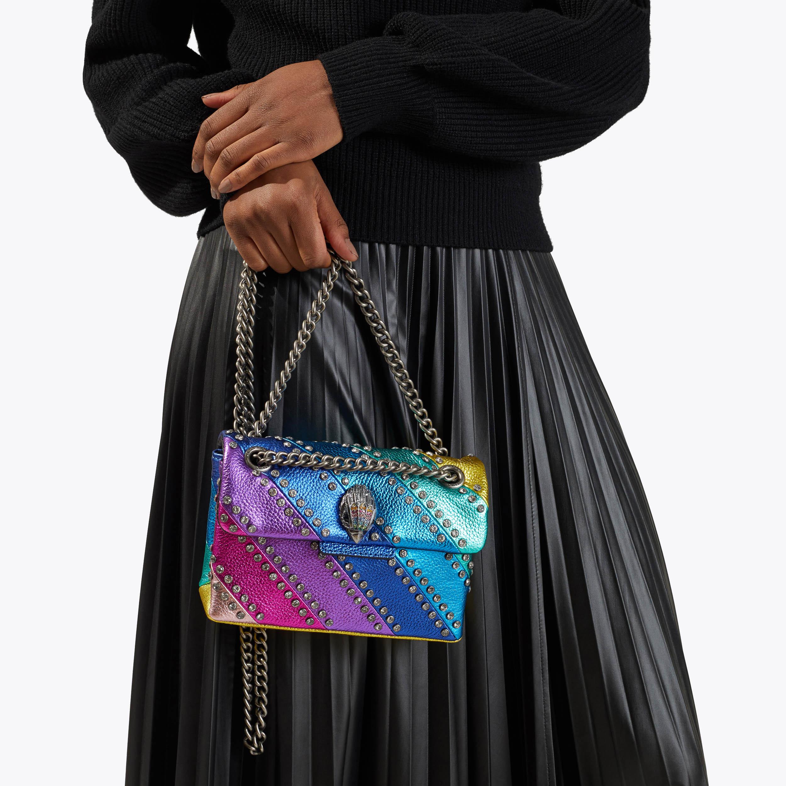 NEW kurt geiger crystal studded rainbow crossbody bag online