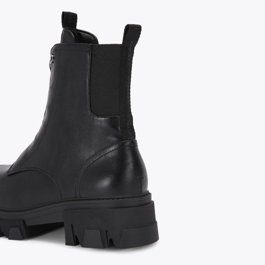 EXPLORER ZIP Black Chunky Ankle Boot by CARVELA