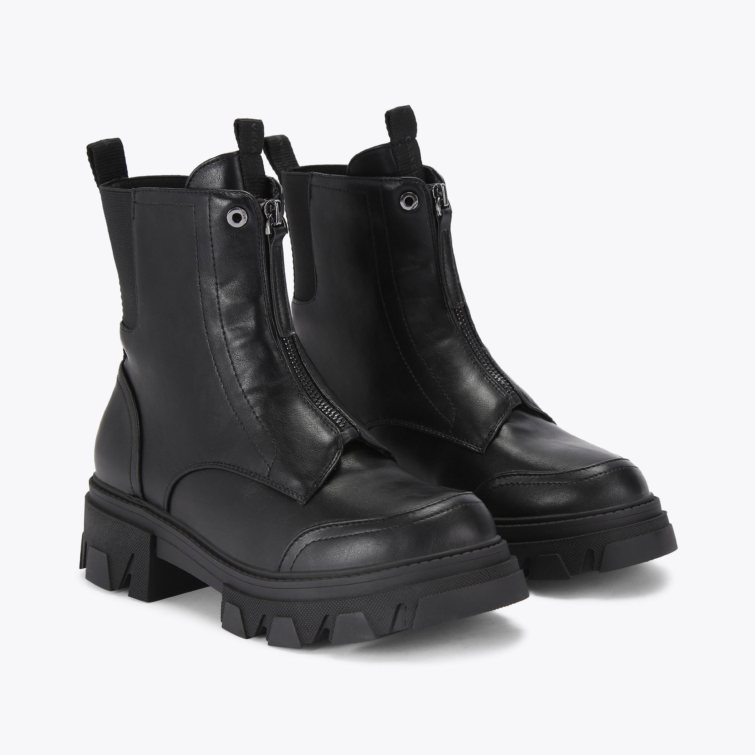 EXPLORER ZIP Black Chunky Ankle Boot by CARVELA