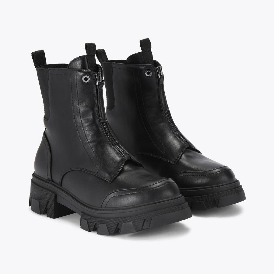 EXPLORER ZIP Black Chunky Ankle Boot by CARVELA