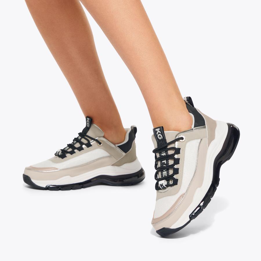LEGIT LACE UP2 Taupe Woven Sneaker by KG KURT GEIGER