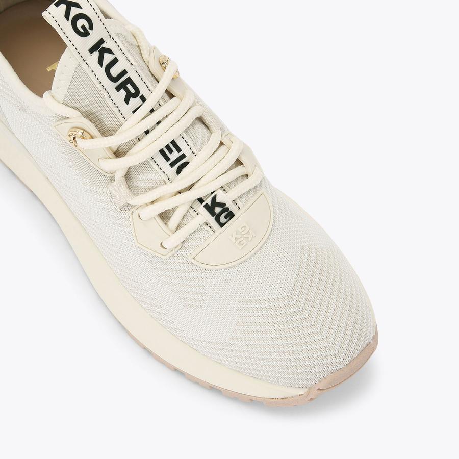 LOUISA KNIT2 Bone Fabric Sneaker by KG KURT GEIGER