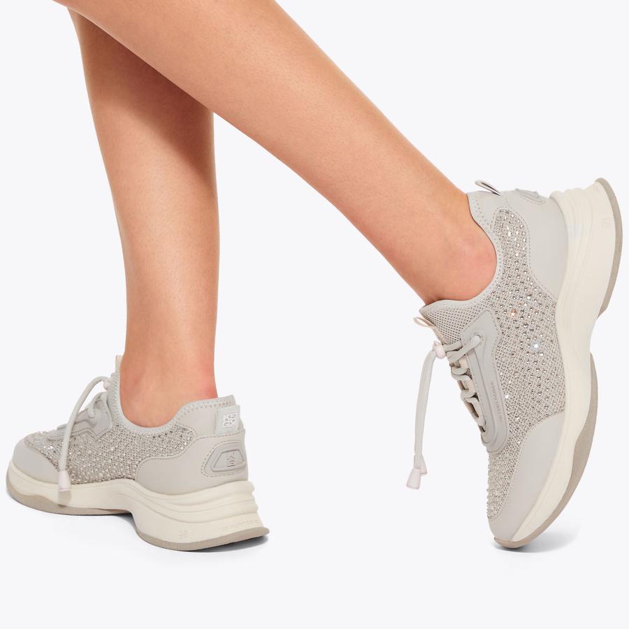 KELSIE KNIT GEM Taupe Knitted Sneaker by KG KURT GEIGER