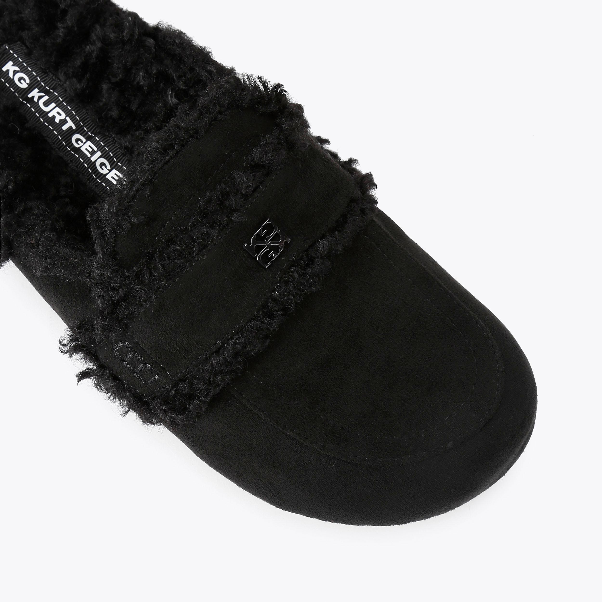NICER Black Suedette Flat by KG KURT GEIGER
