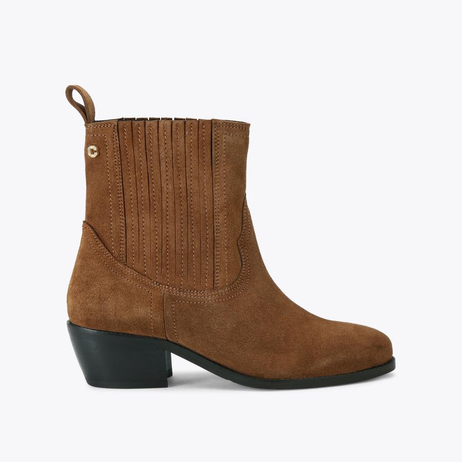 DOLLY WESTERN Brown Suede Ankle Boot by CARVELA