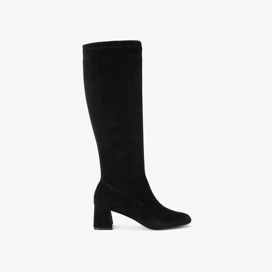 STORM HIGH LEG Black Microsuede Boot by KG KURT GEIGER