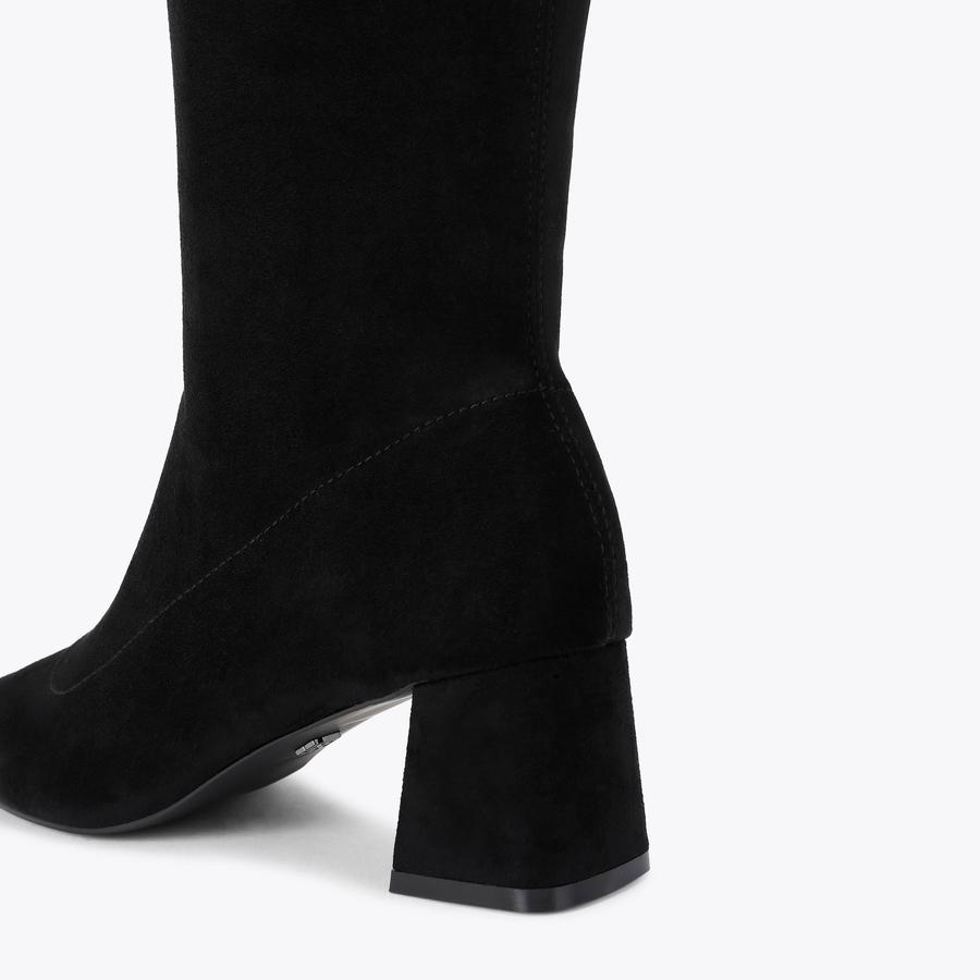 STORM HIGH LEG Black Microsuede Boot by KG KURT GEIGER