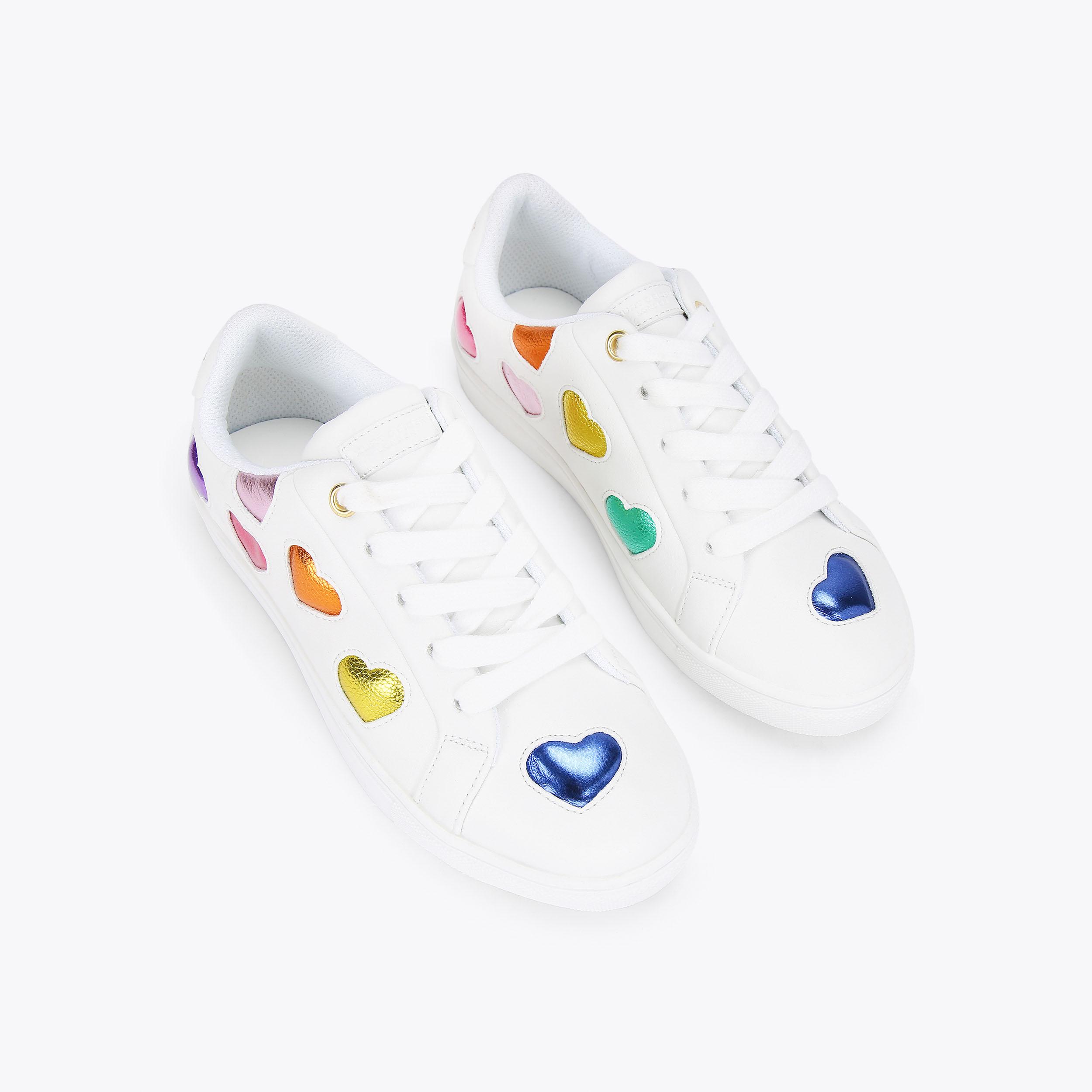 MINI LANE LOVE White Leather Sneakers by KURT GEIGER LONDON