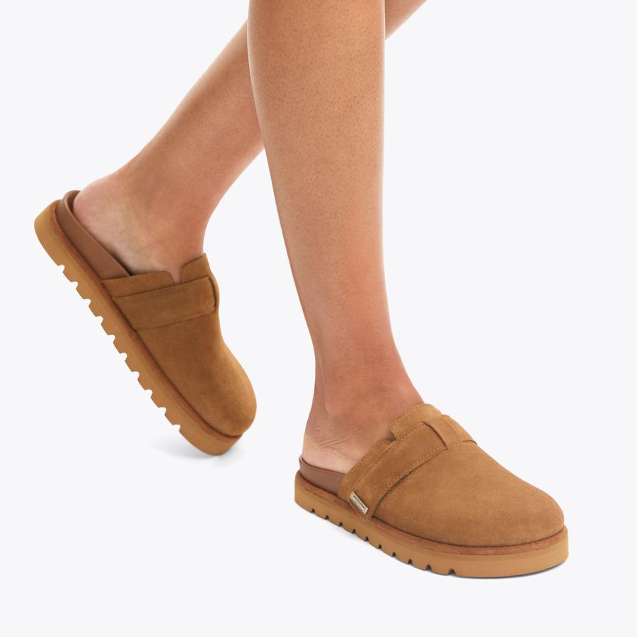 DAZZLE MULE Camel Suede Slip On Shoe by CARVELA