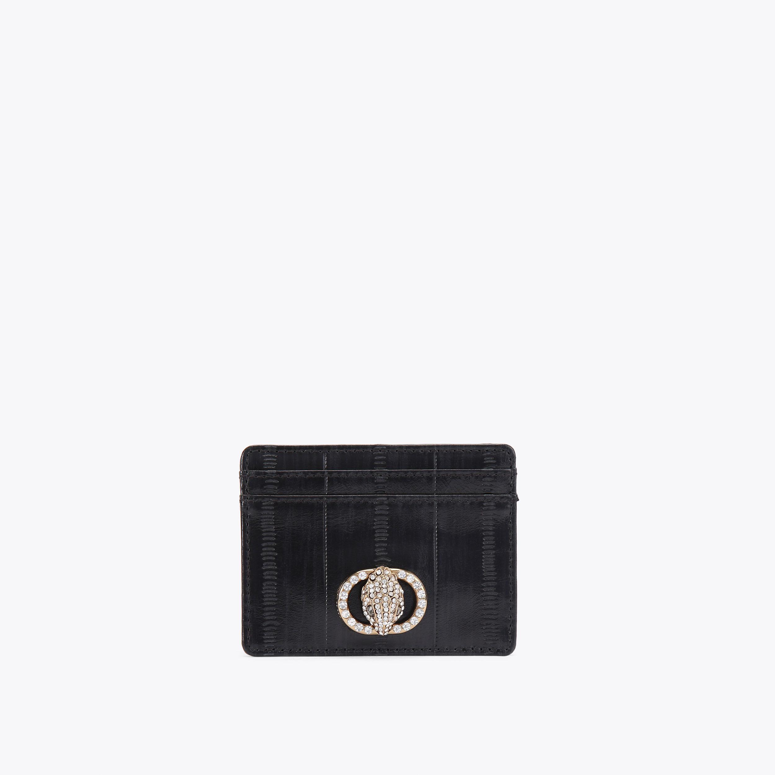 CHELSEA CARD HOLDER Black Snake Card Wallet by KURT GEIGER LONDON