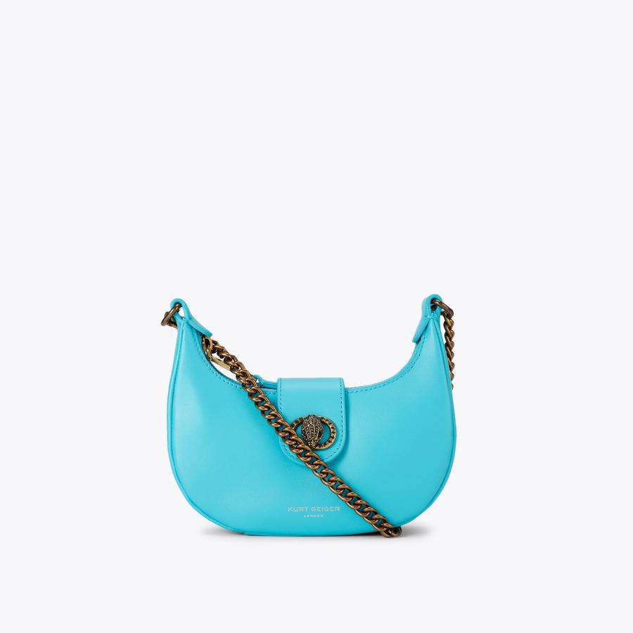 CHELSEA SM HOBO XBODY Turquoise Cross Body Bag by KURT GEIGER LONDON