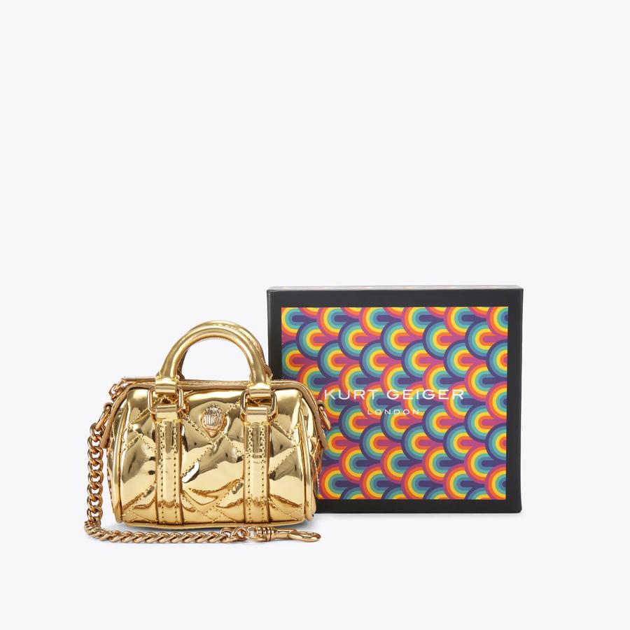 KENSINGTON BOSTON CHARM Gold Micro Bag by KURT GEIGER LONDON