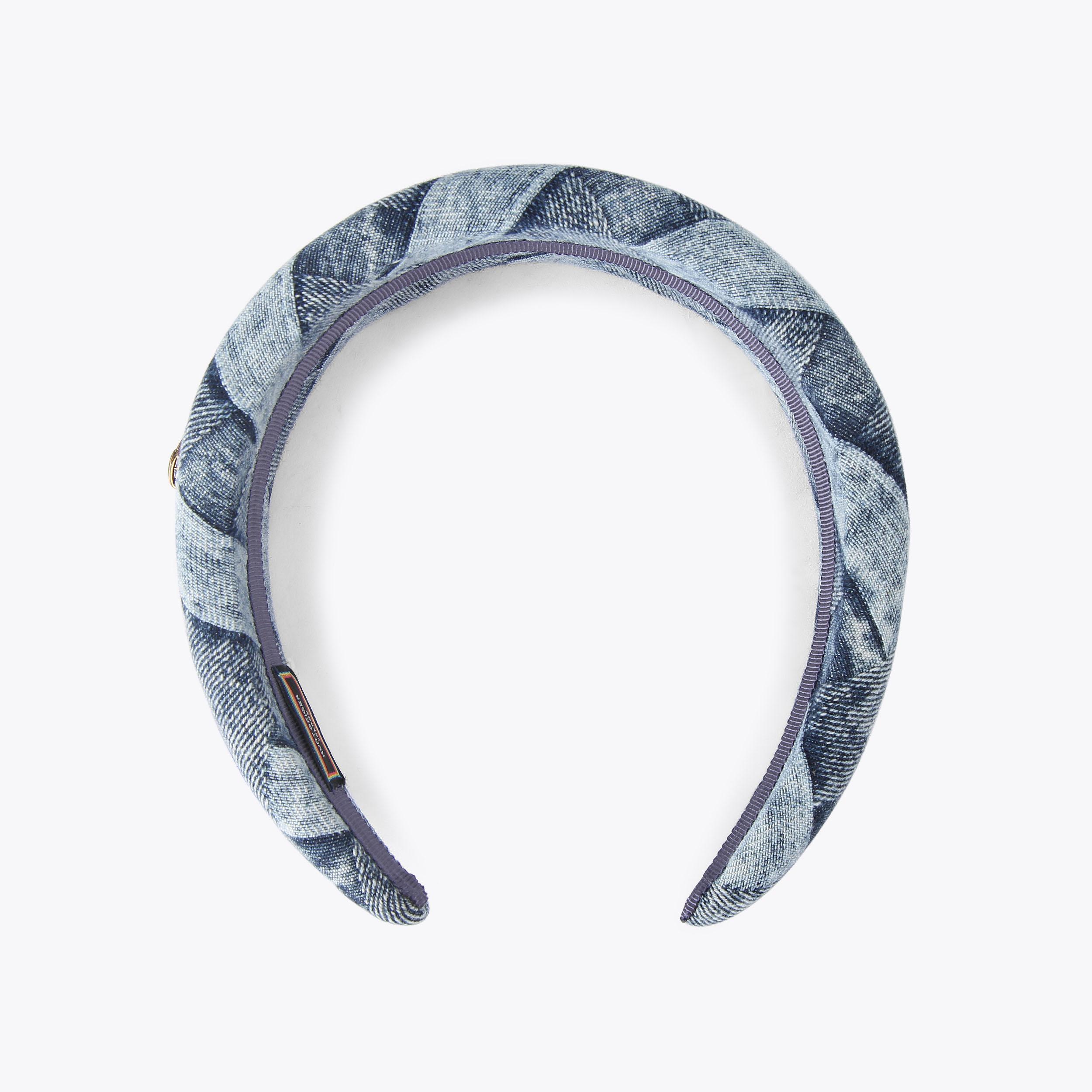DENIM HEADBAND Denim Bleach Weave Headband by KURT GEIGER LONDON