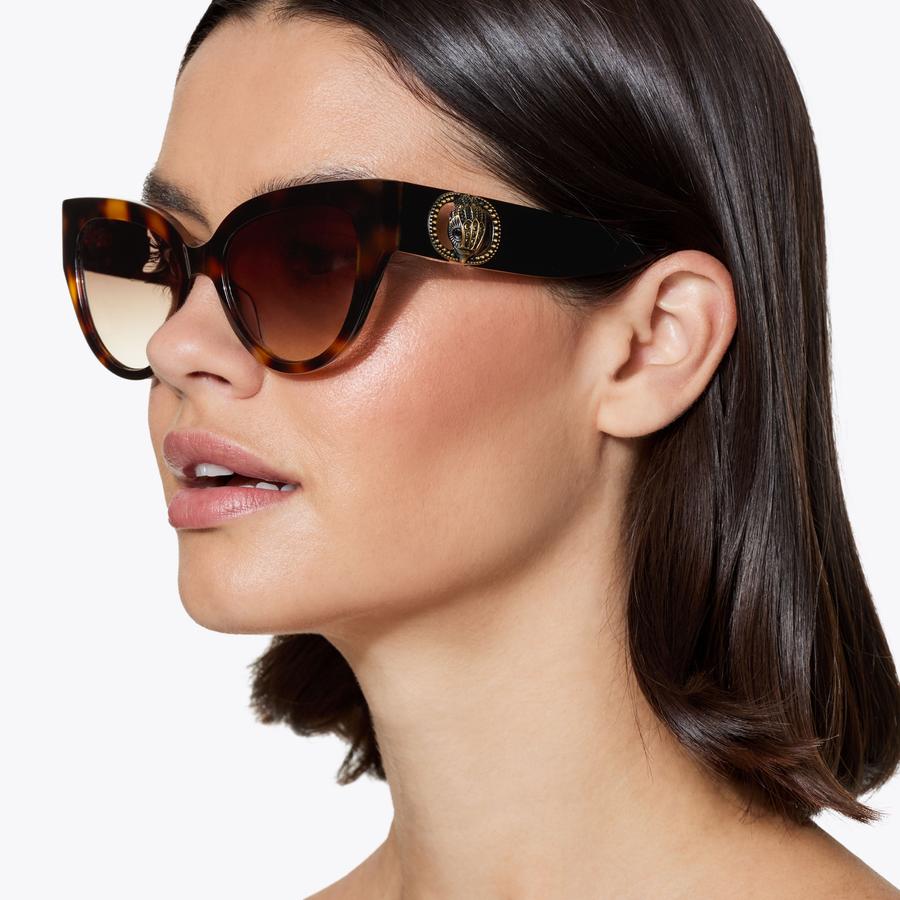 Kurt Geiger Brown Cat-Eye Sunglasses Shoreditch Square Black Cat Eye Sunglasses | Kurt Geiger main image 4