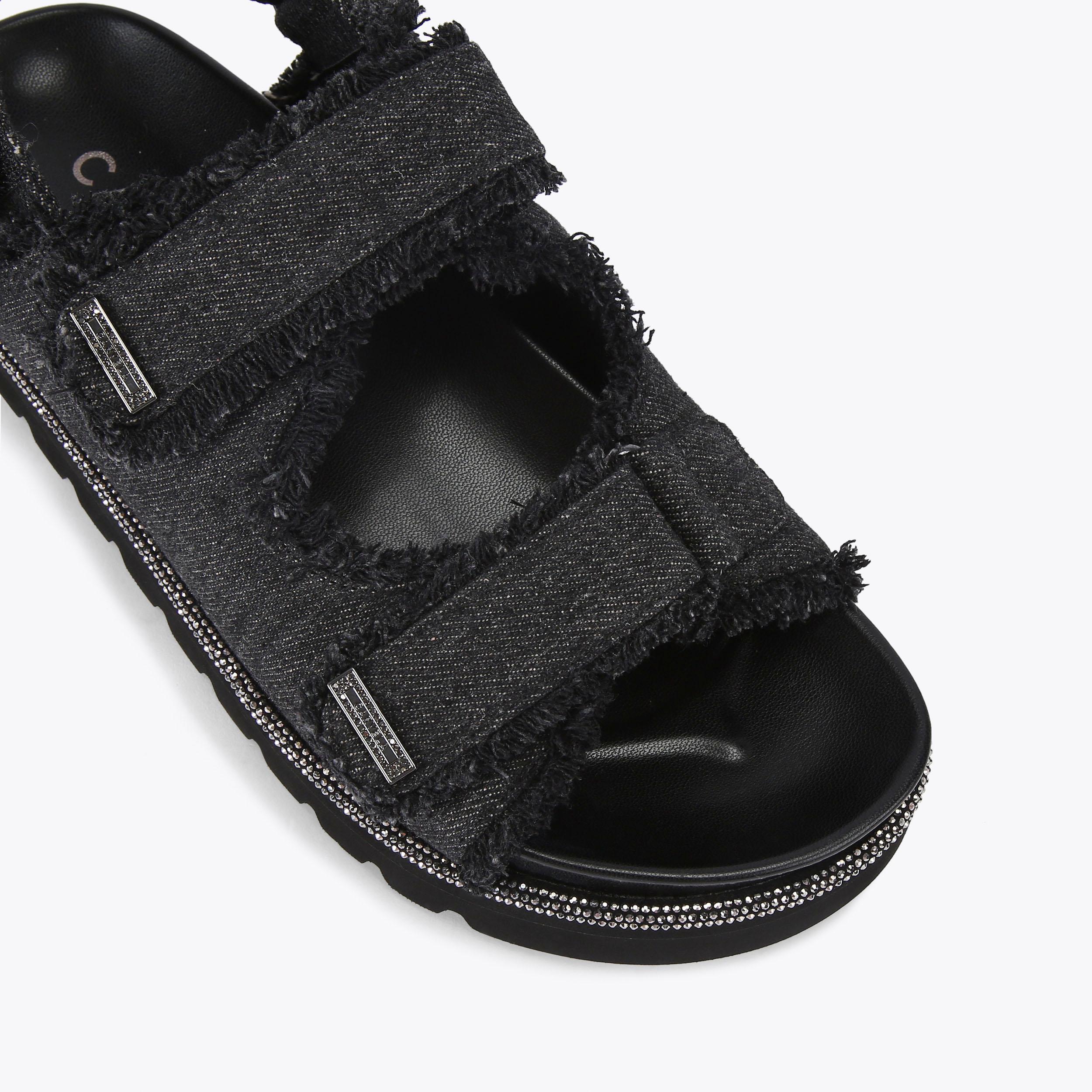 DAZZLE SANDAL Black Denim Crystal Sandal by CARVELA