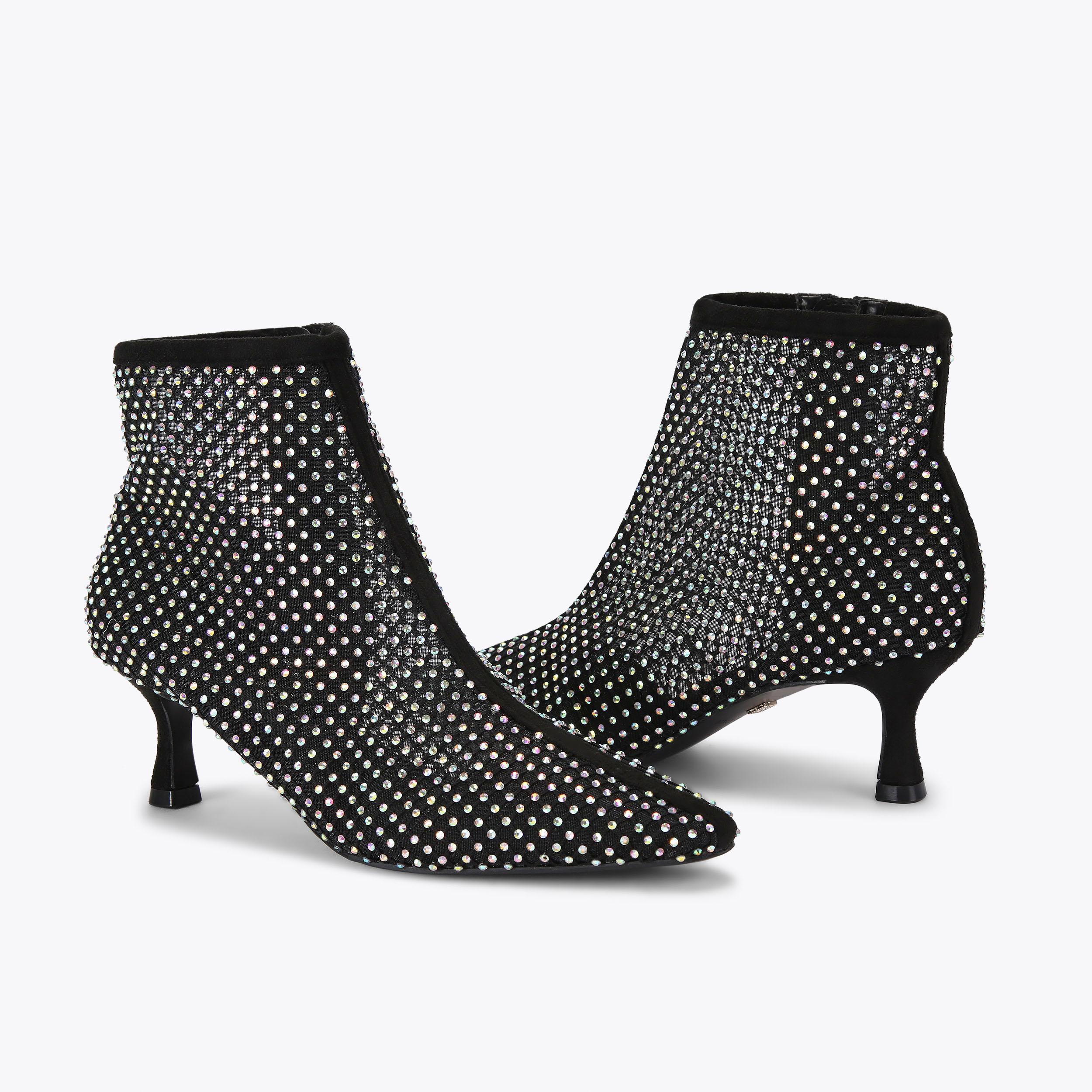 TRUSTY Black Crystal Ankle Boot by KG KURT GEIGER