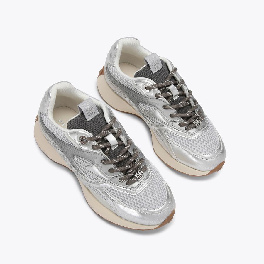 LAVISH Silver Mesh Lace Up Sneaker by KG KURT GEIGER