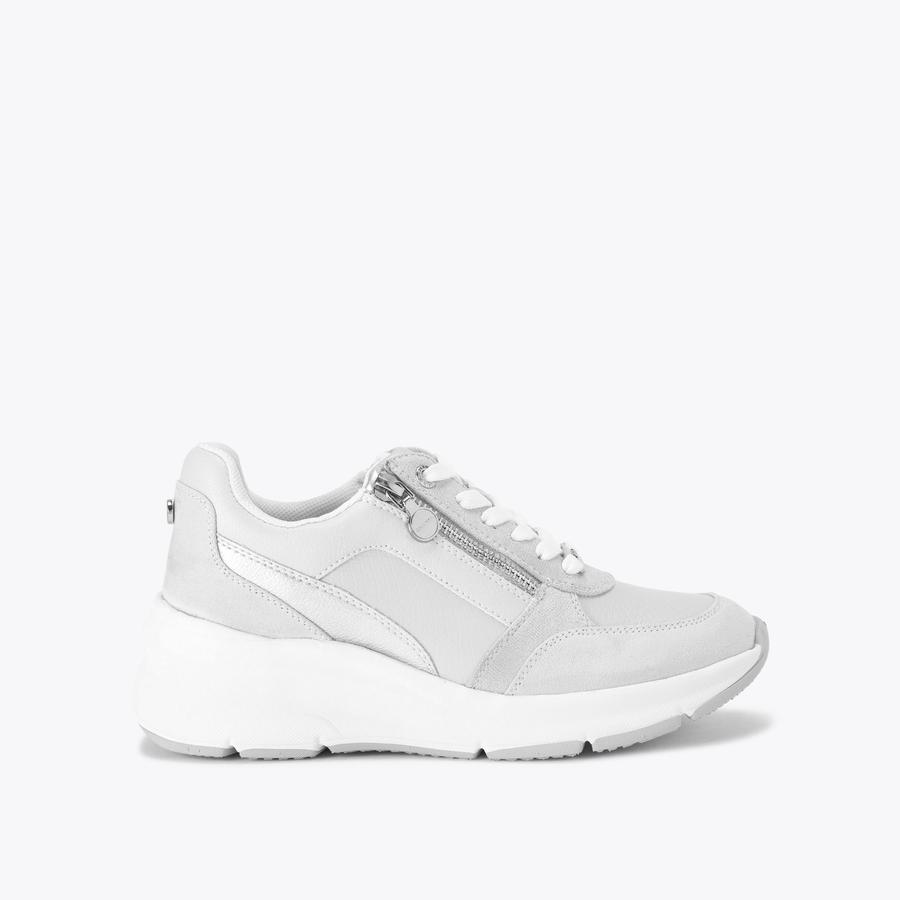 STRIDE ZIP SNEAKER Grey Synthetic Trainer by CARVELA