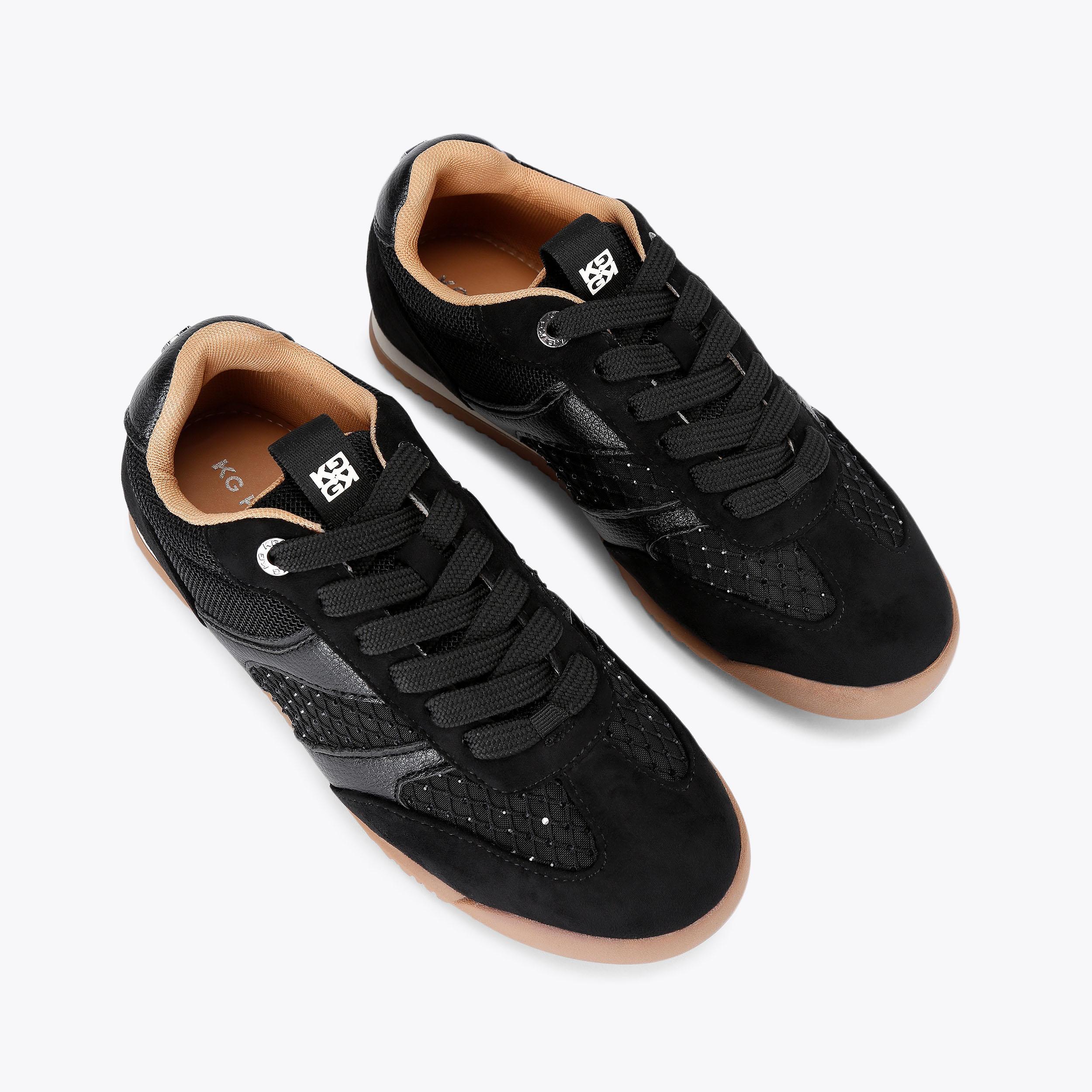 LIKELY Black Crystal Mesh Sneaker by KG KURT GEIGER