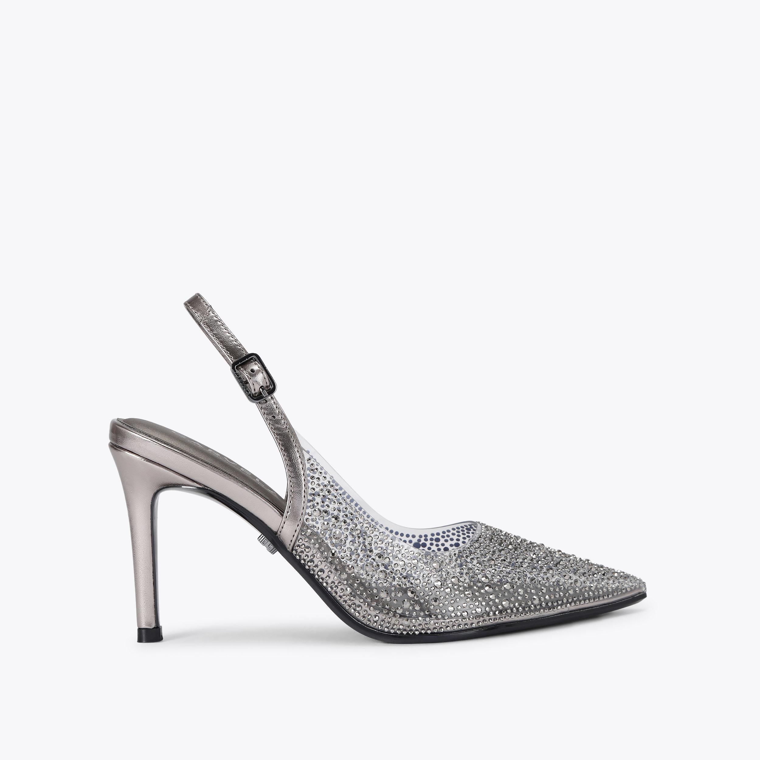 POSITANO VINYL SLING BACK Pink Crystal High Heels by CARVELA