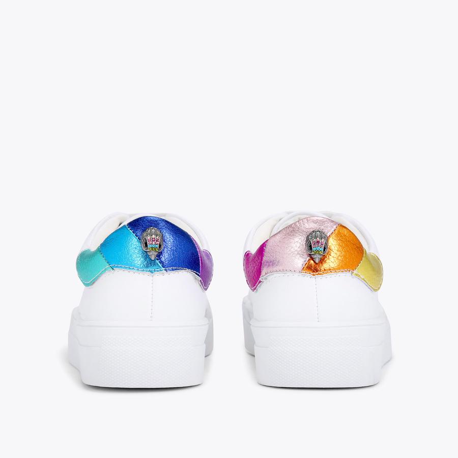 MINI LANEY EAGLE Junior Kids White Rainbow Lace Up Sneakers by KURT GEIGER LONDON