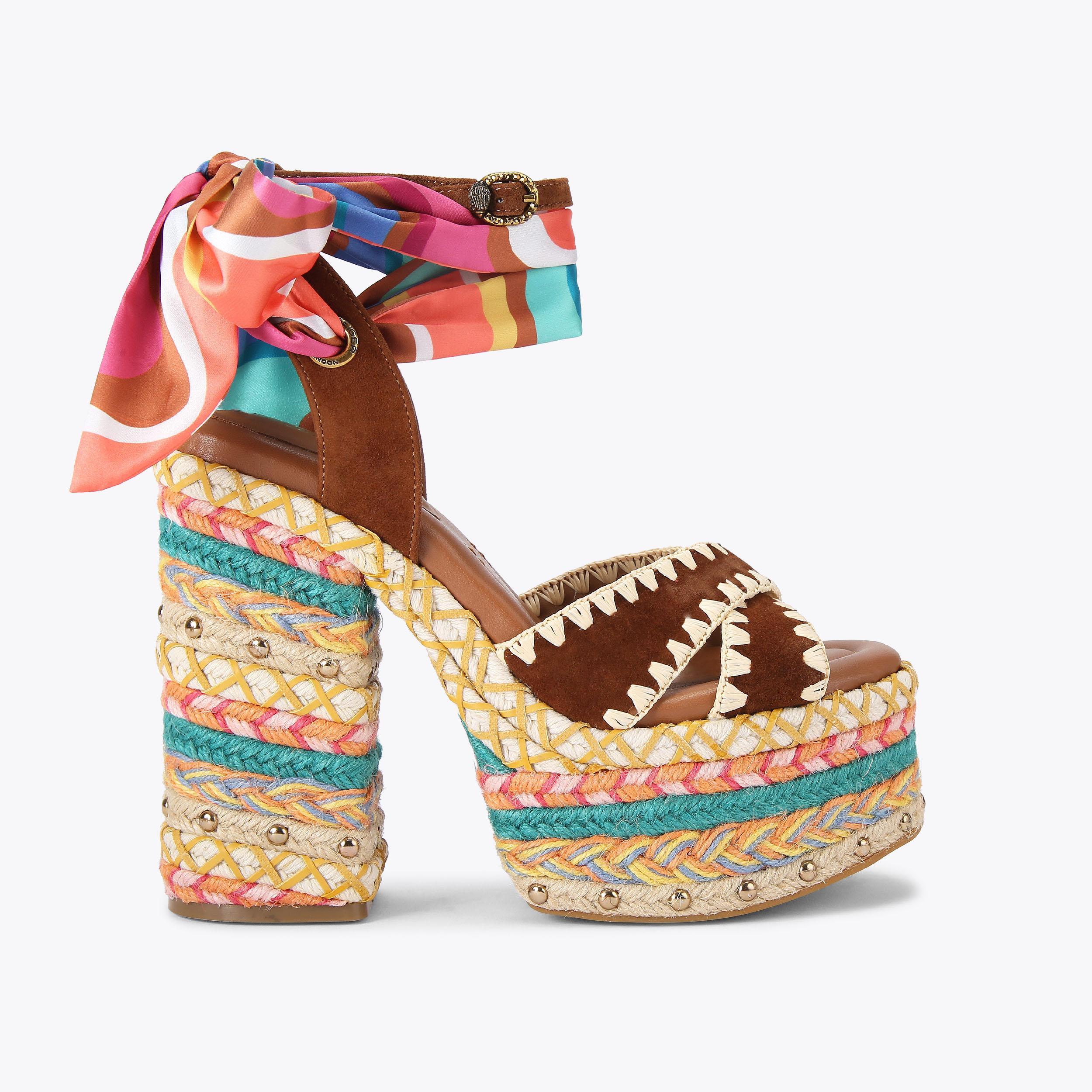 Chelsea Scarf Platform Heel - multi-colored