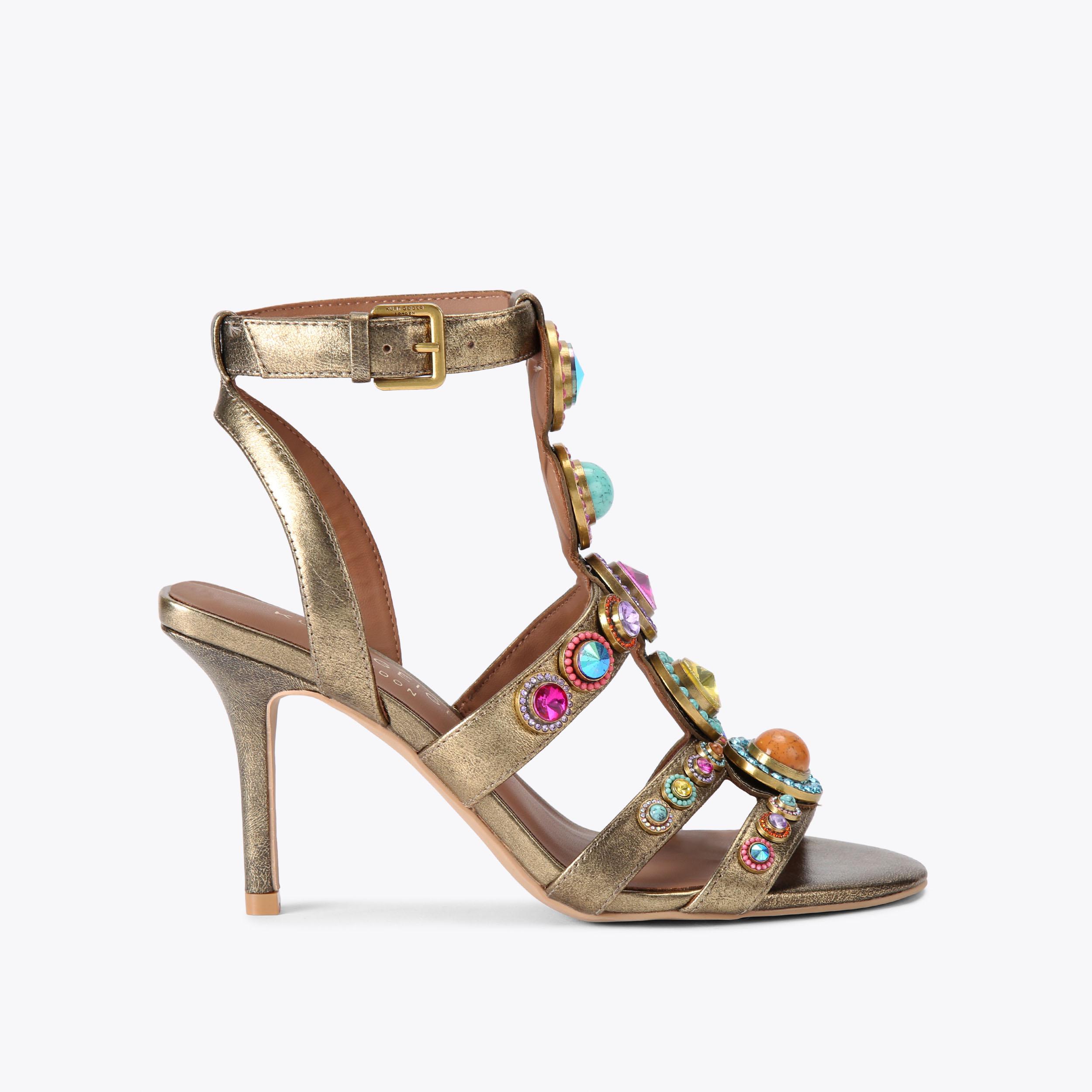 サンダル・ミュール OCTAVIA FLEXI GLADIATOR OCTAVIA FLEXI GLADIATOR Bronzed Gold Leather Sandal by KURT