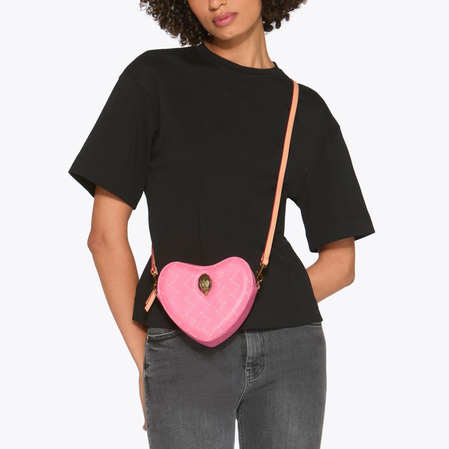 CAMDEN HEART XBODY Pink Monogram Heart Bag by KURT GEIGER LONDON