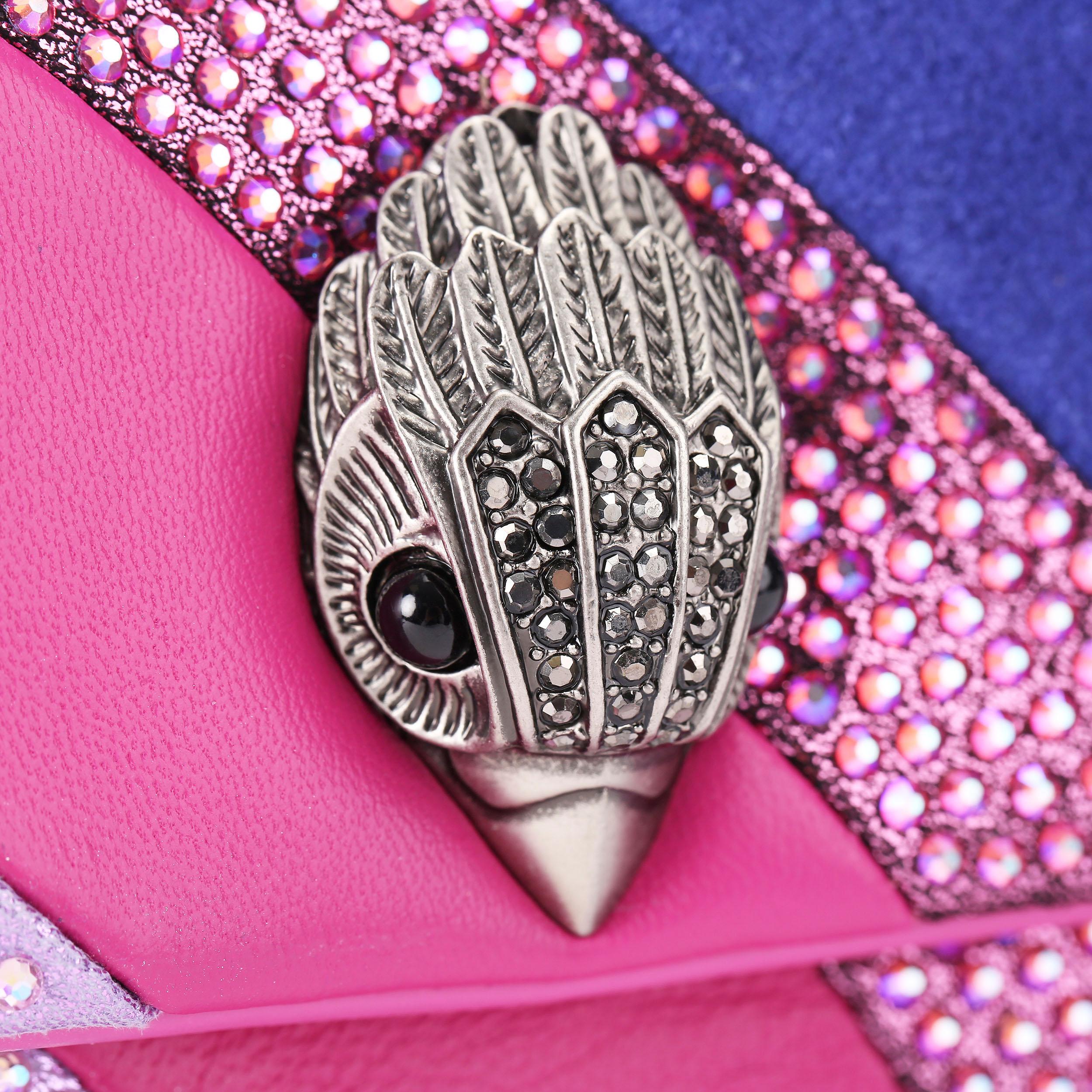 MINI KENSINGTON BAG Suede Crystal Rainbow Swirl Bag by KURT GEIGER