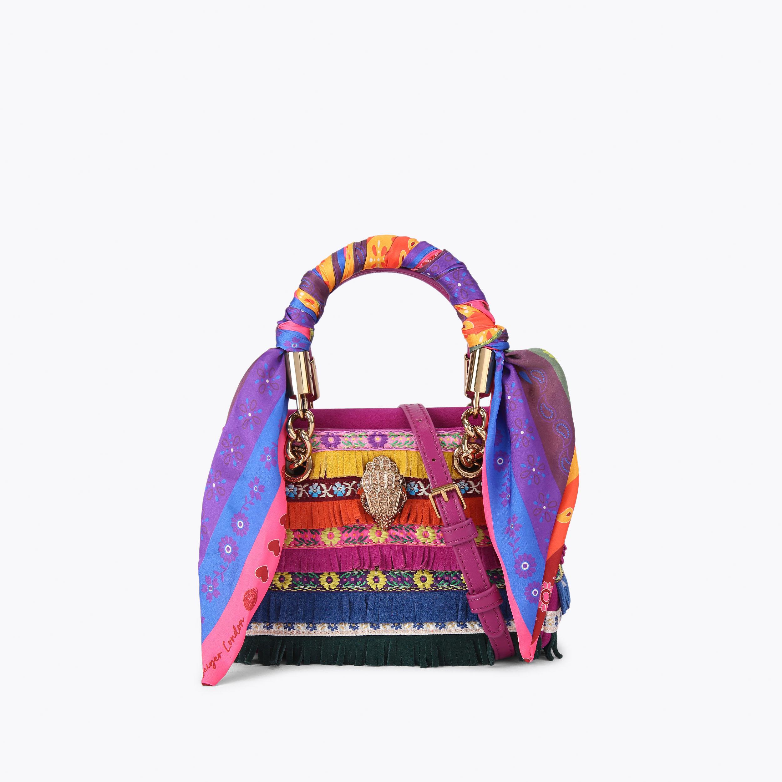 SQ MINI KENSINGTON Tassel Scarf Top Handle Bag by KURT GEIGER LONDON