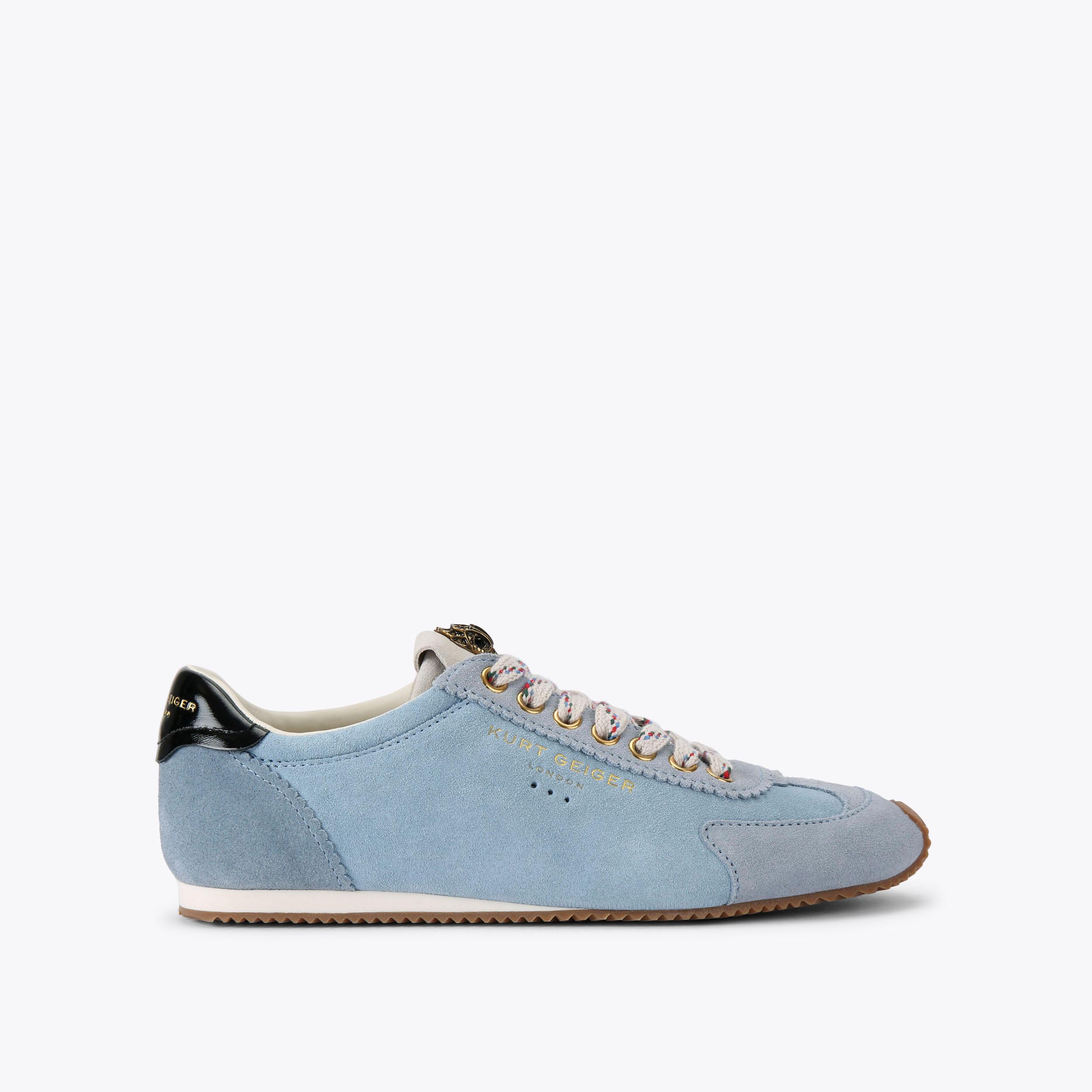 ISLINGTON SNEAKER Blue Suede Trainers by KURT GEIGER LONDON