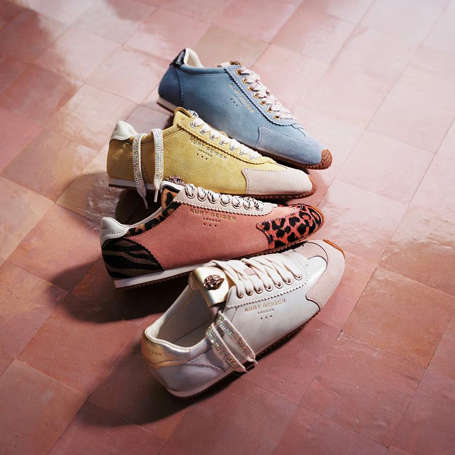 ISLINGTON SNEAKER Peach Suede Lace Up Sneakers by KURT GEIGER LONDON ISLINGTON SNEAKER Peach Suede Lace Up Sneakers by KURT GEIGER LONDON