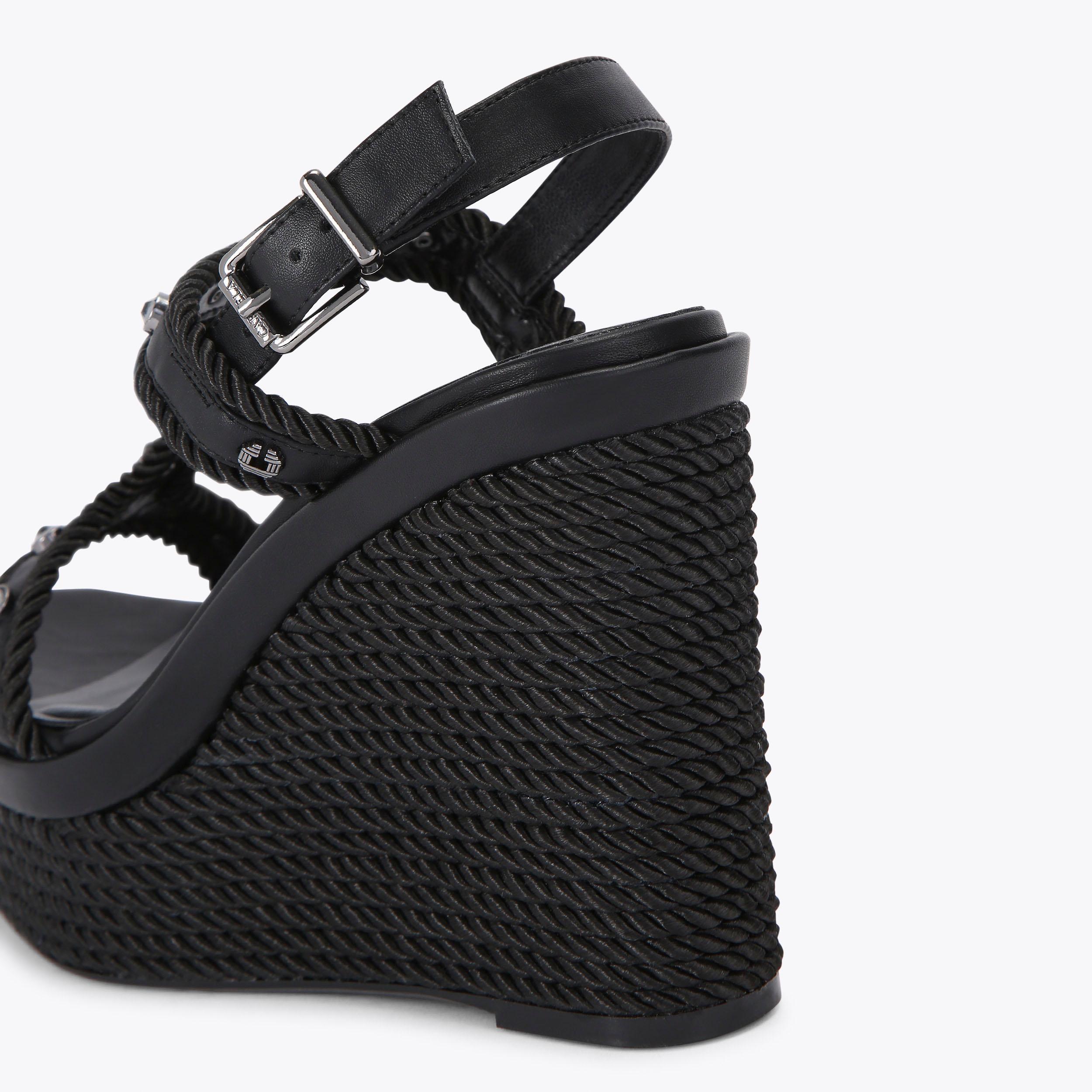 SORELLA WEDGE Black Rope Wedge Heel by CARVELA - Main Image