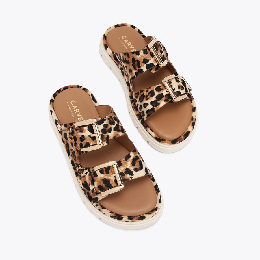 PAVILION Leopard Satin Sandal by CARVELA COMFORT