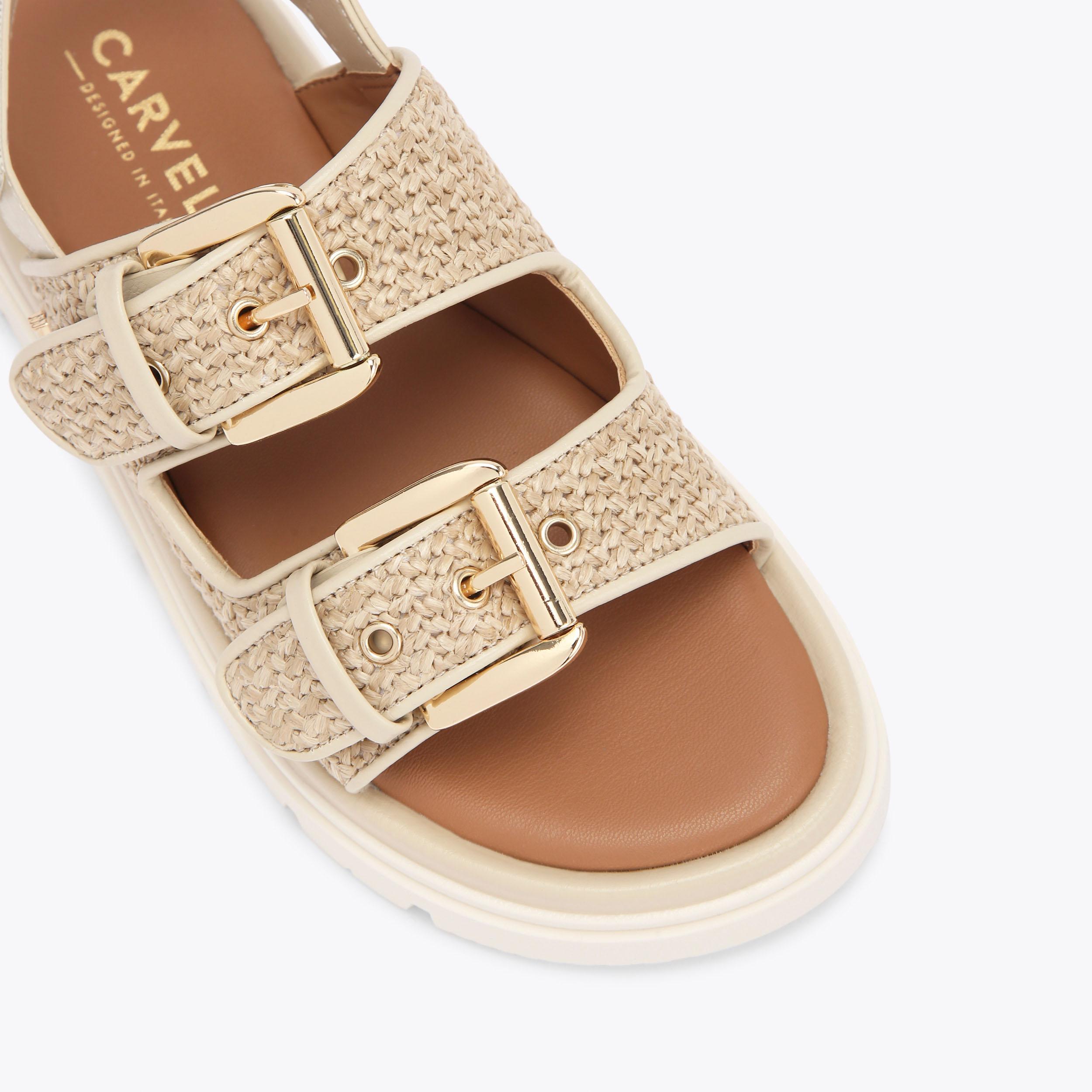 PAVILION SLINGBACK Beige Raffia Slingback Sandal by CARVELA COMFORT
