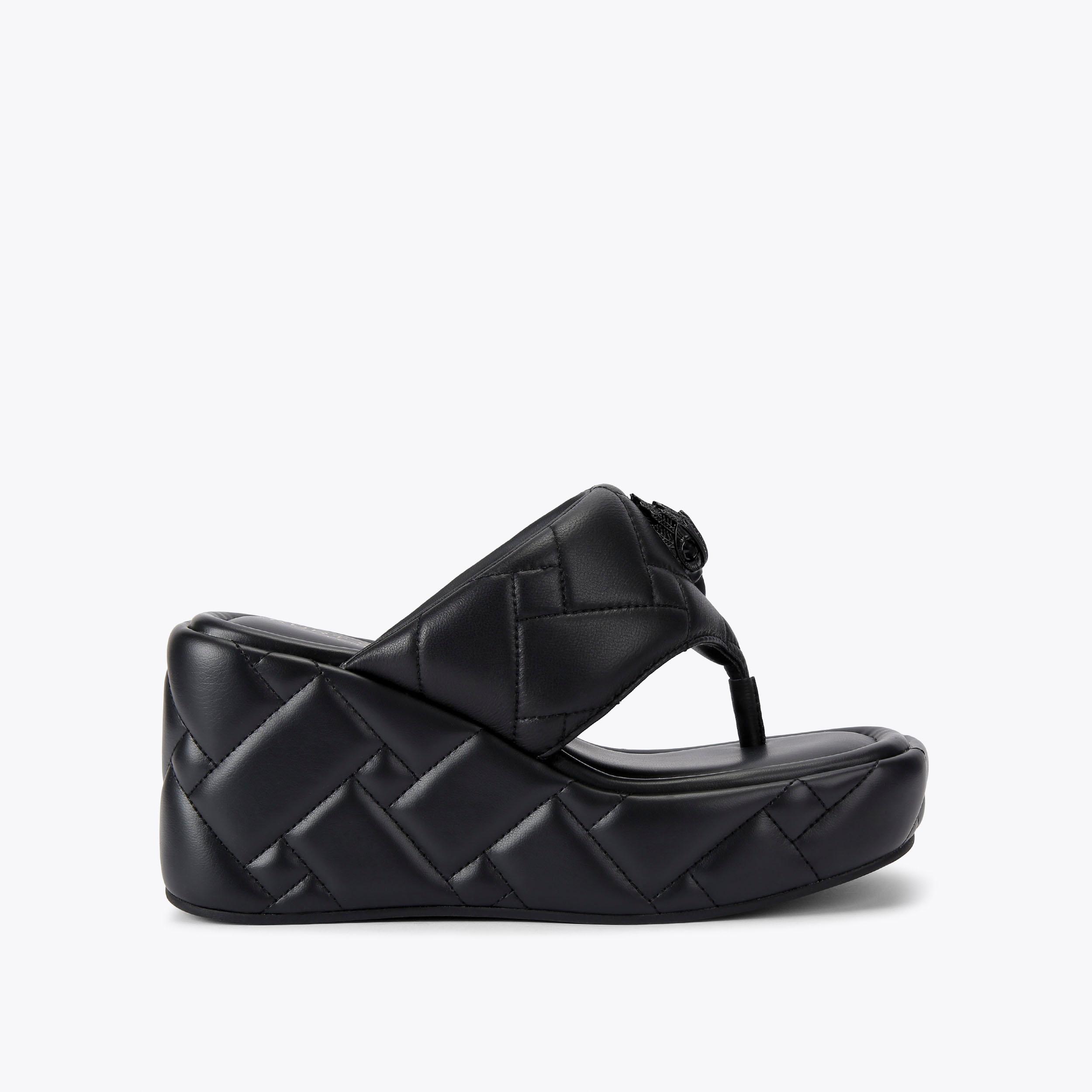 Kensington Puff Wedge Sandal - black