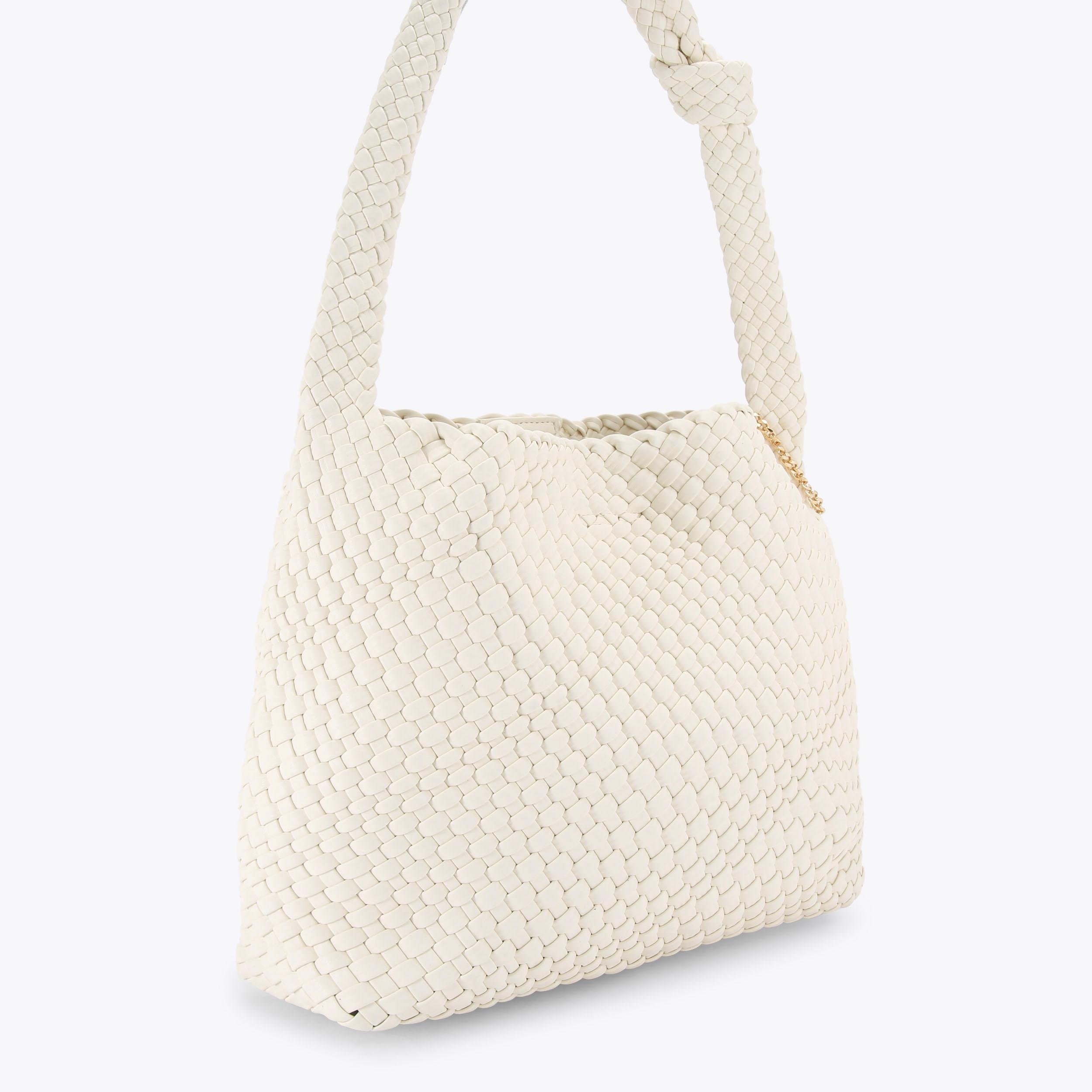 VERONA WEAVE SHOULDER Bone Woven Shoulder Bag by CARVELA