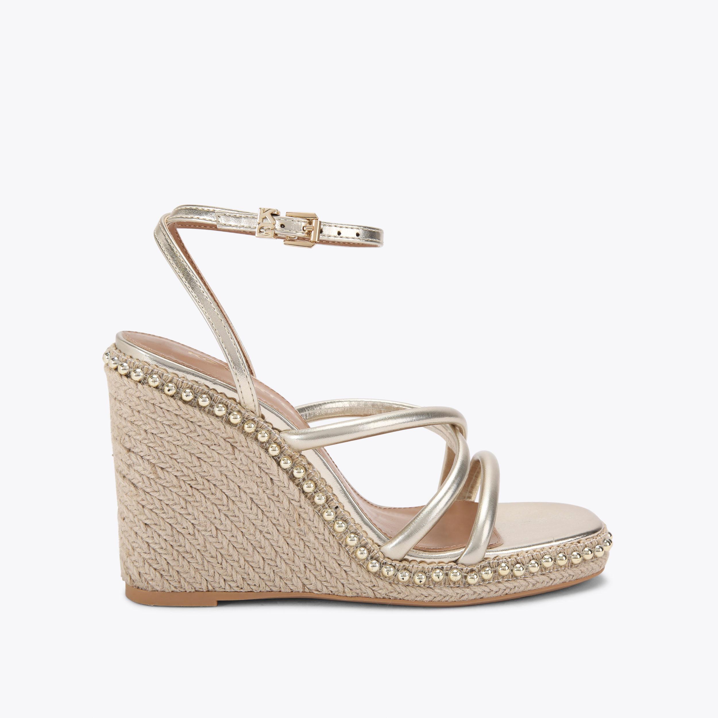 GALA WEDGE JEWEL 110 Silver Crystal Wedge Heels by CARVELA GALA WEDGE JEWEL 110 Silver Crystal Wedge Heels by CARVELA