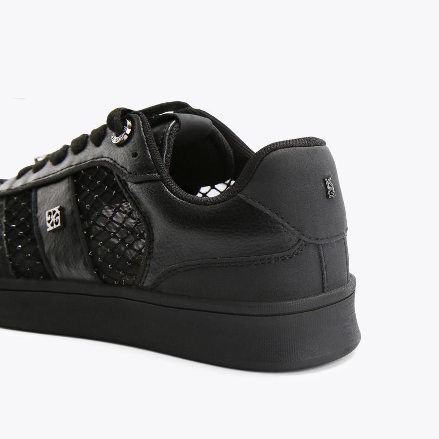 クレア Women's SQUARE TOE LACE-UP LEATHER SNEAKERS スクエアトゥ