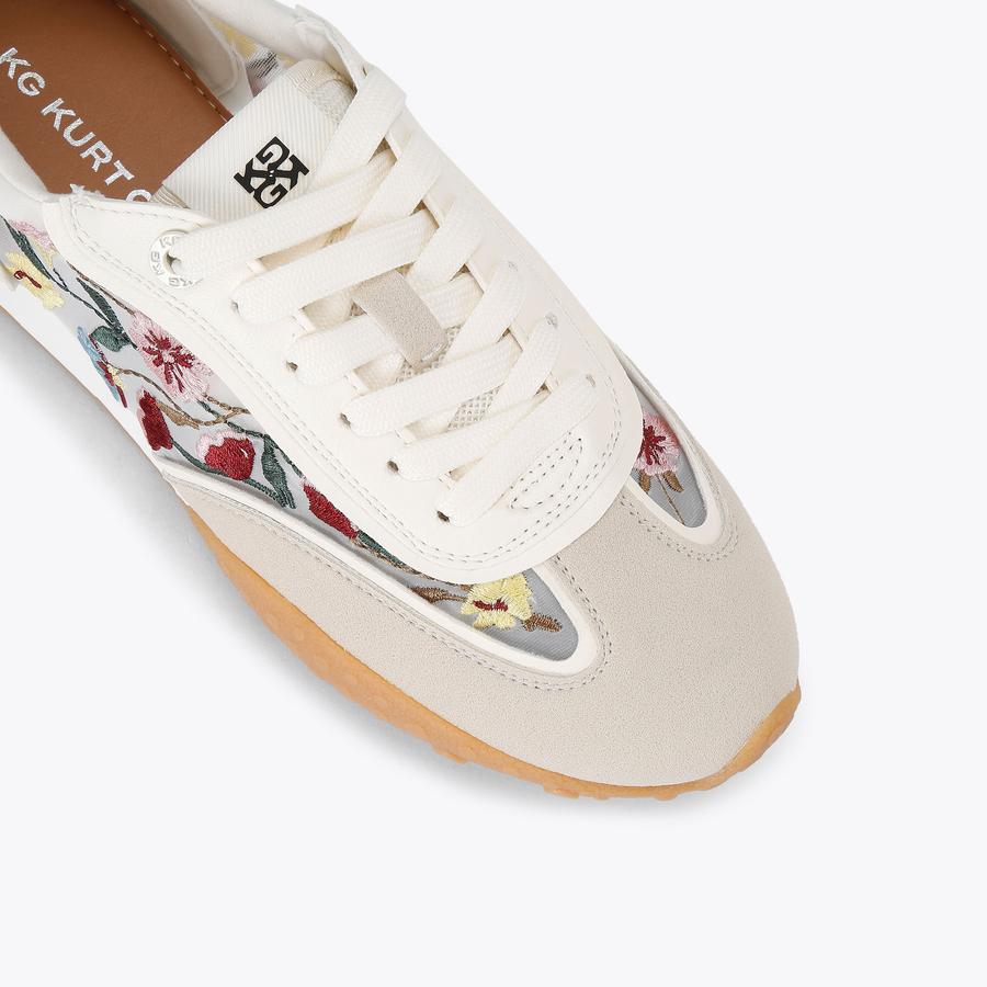 LAVENDER Floral Embroidered Trainer by KG KURT GEIGER LAVENDER Floral Embroidered Trainer by KG KURT GEIGER