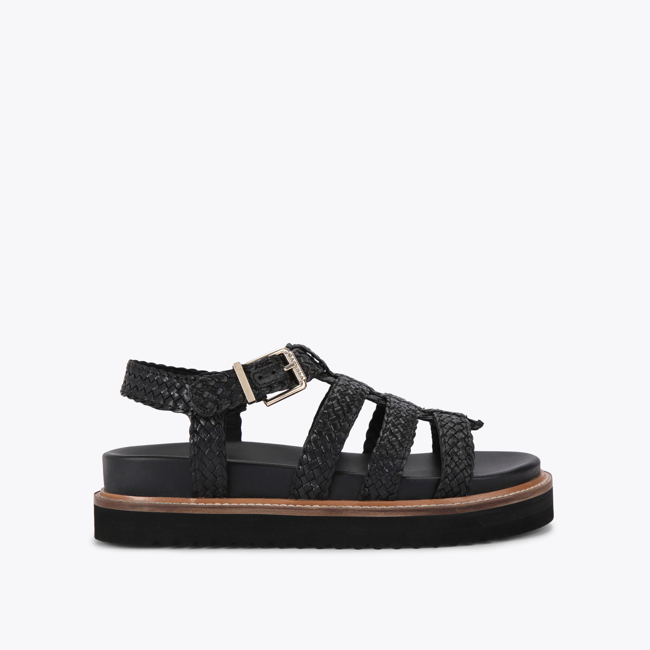 ＊FACARD PATTERN＊WEAVE SANDALS_black 03-24-