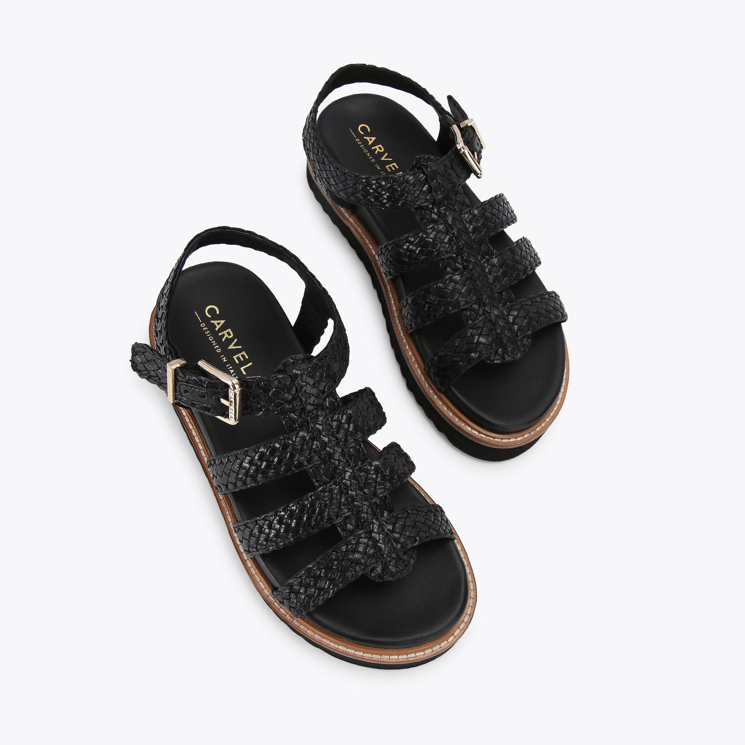 ＊FACARD PATTERN＊WEAVE SANDALS_black WNVMWI Sandals Women Running Shoes for Women Summer Sandals