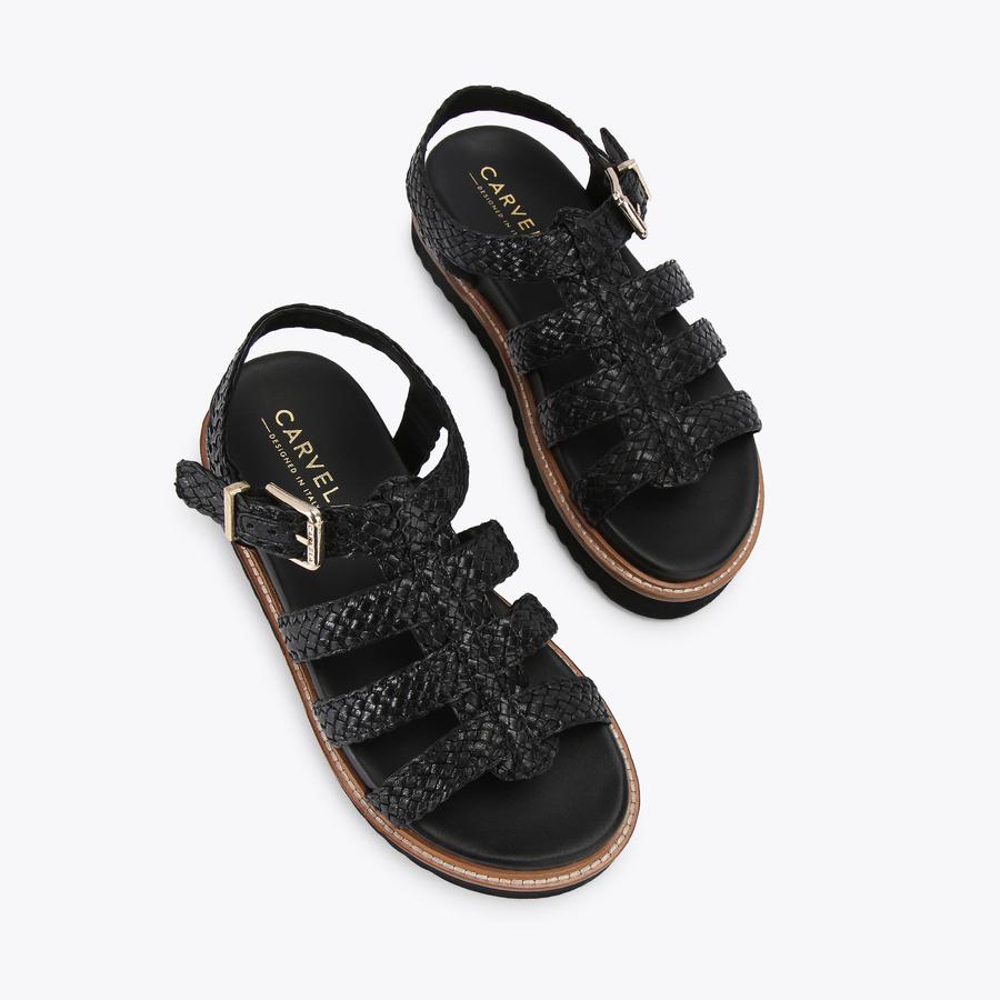 ＊FACARD PATTERN＊WEAVE SANDALS_black 03-24-