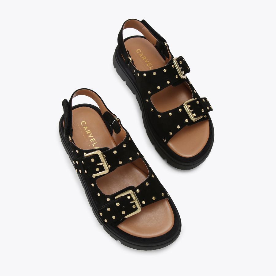 CINZIA SANDAL Black Suede Cinzia Sandal by CARVELA COMFORT