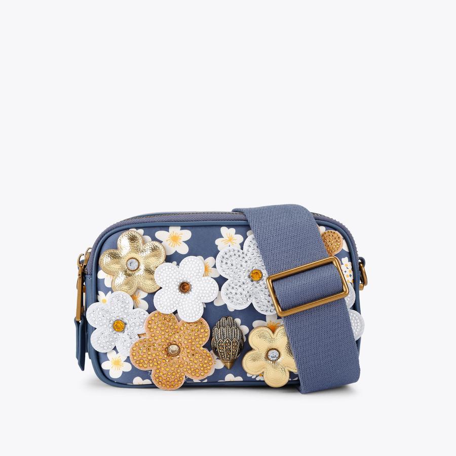 2ZIP KENSINGTON DAISY CAM Blue Denim Floral Camera Bag by KURT