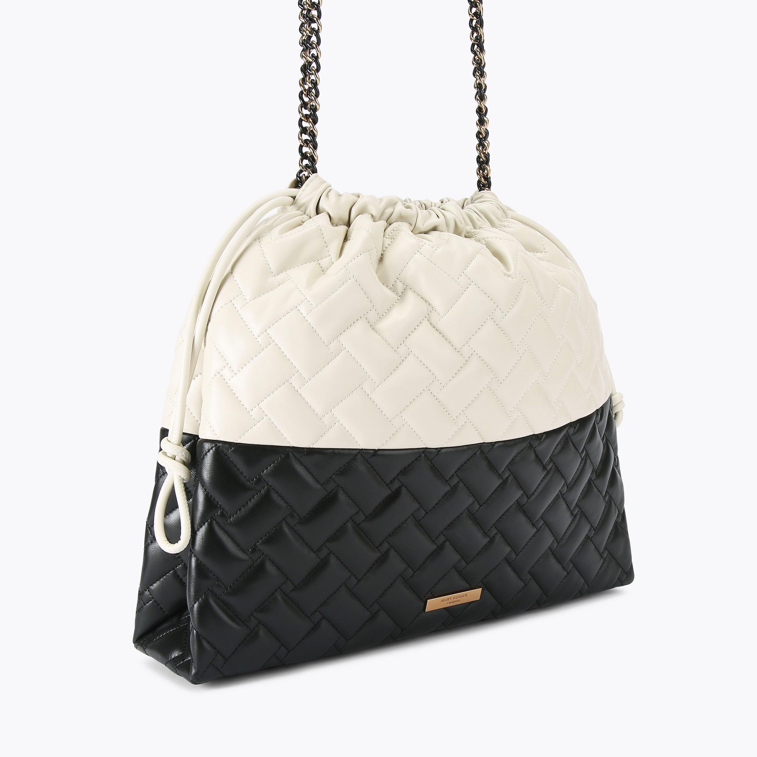 KENSINGTON DRAWSTRING E Black Bone Drawstring Bag by KURT GEIGER LONDON