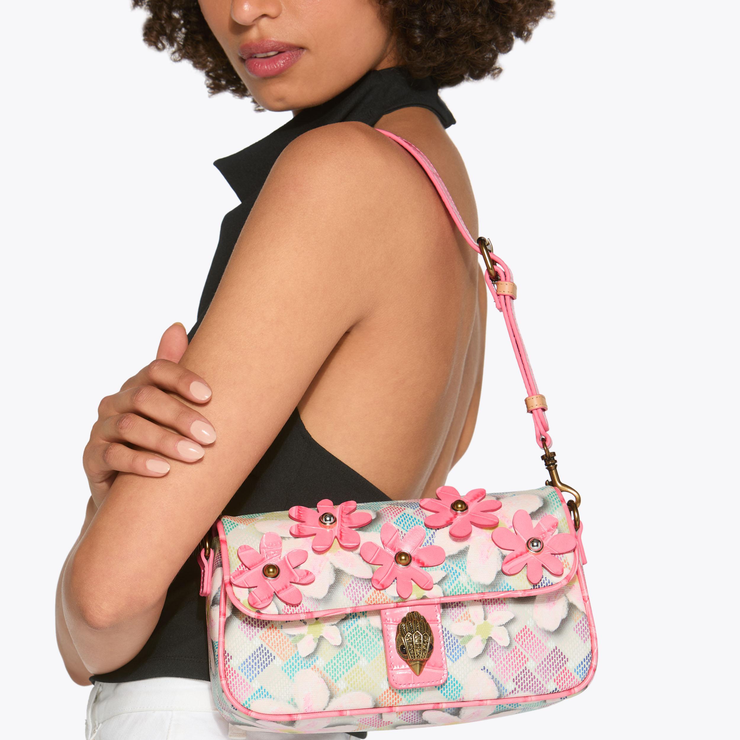 CAMDEN FLAP SH FLOWER Rainbow Monogram Shoulder Bag by KURT