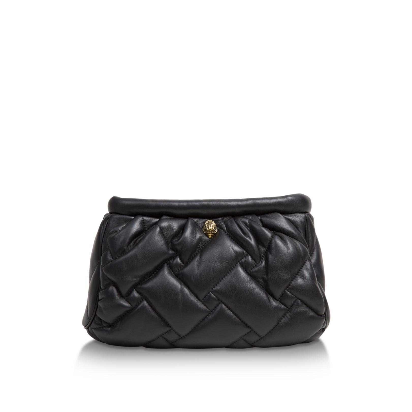 KENSINGTON SOFT CLUTCH Black Leather Quilted Clutch Bag by KURT