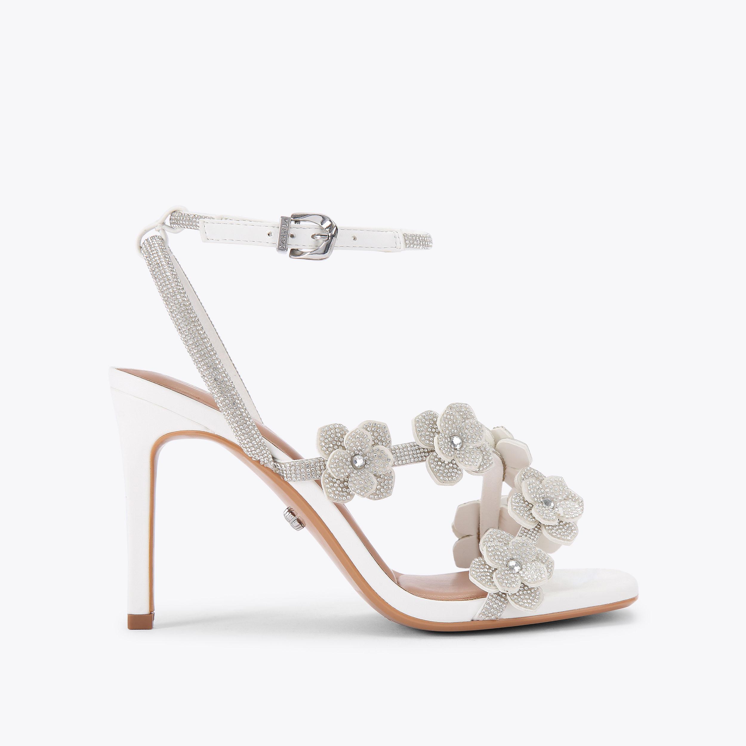 100% SLENDALE 美品 SAVANNA LOW Silver Embellished Heels by KG KURT GEIGER