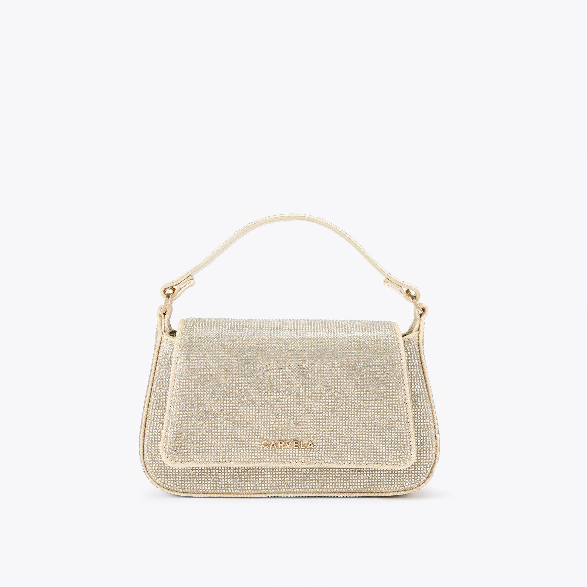 PETALO TOP HANDLE Metallic Gold Mini Tote Bag by CARVELA